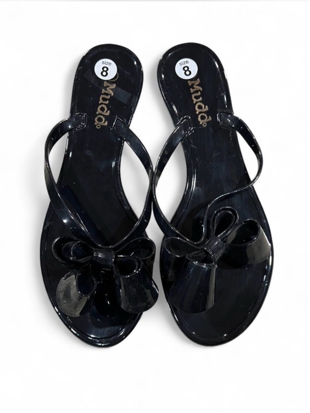 NWOT Black Bow Jelly Slide Sandals - Women's
